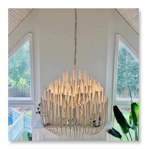 Candle Stick Wooden Chandelier