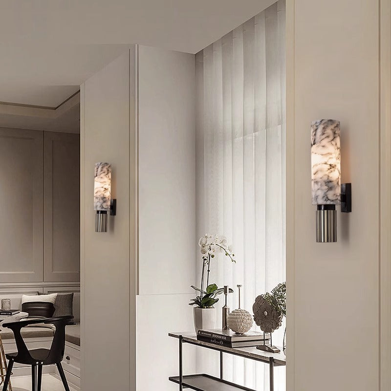 Black Brass Marble Wall Lamp