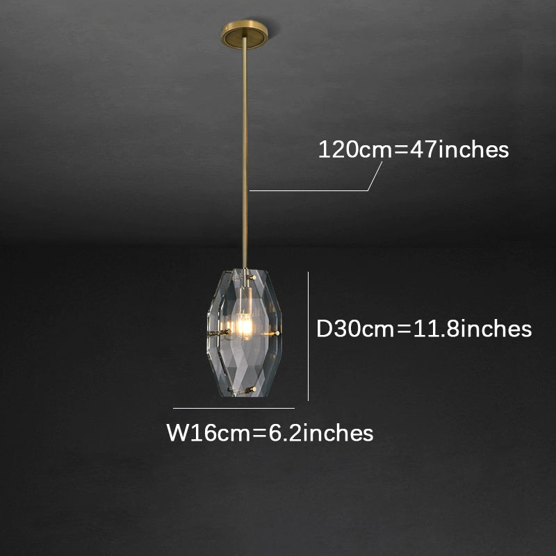 Large Diamond-Shaped Crystal Lamp