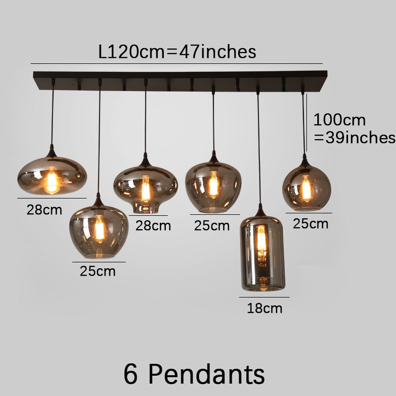 Smoke Gray Island Pendant Lights