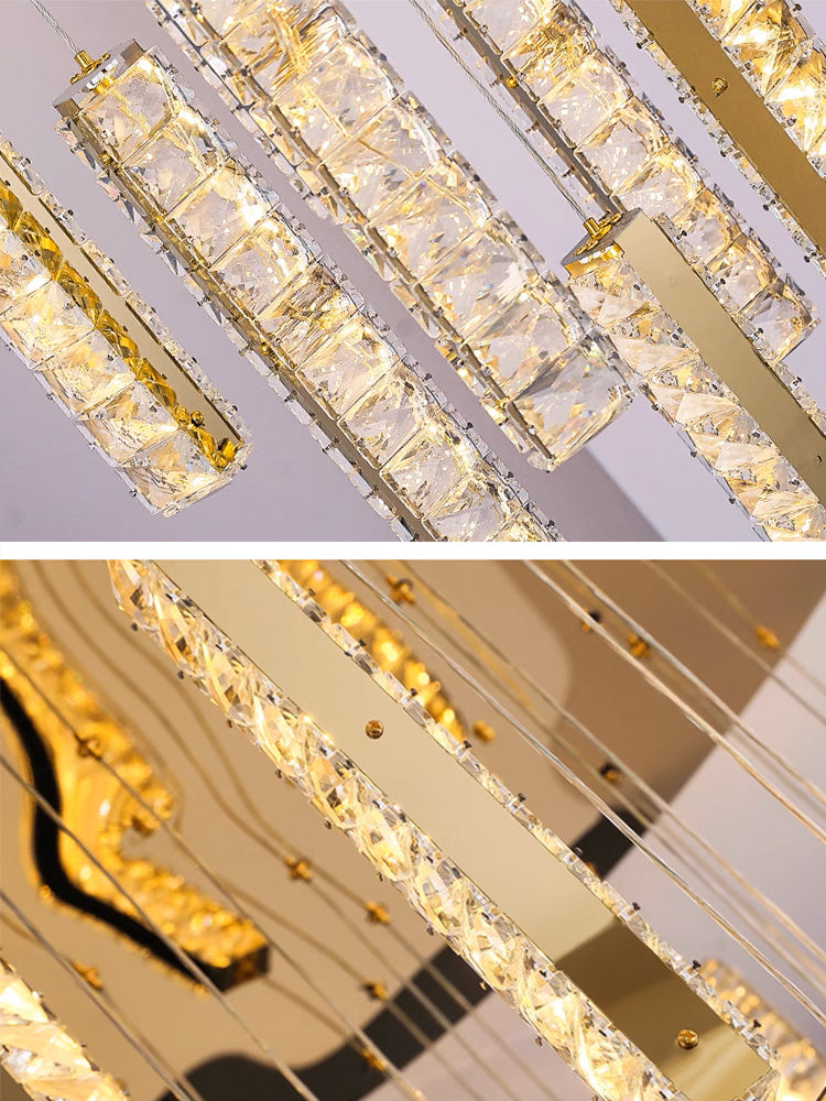 Three-sided Crystal Staircase Light
