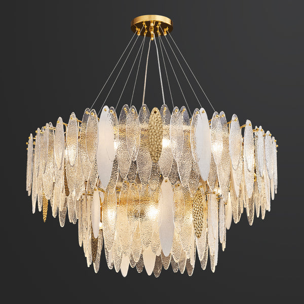 Luxury Steel Glass Chandelier