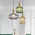 Colorful Striped Glass Pendant Light