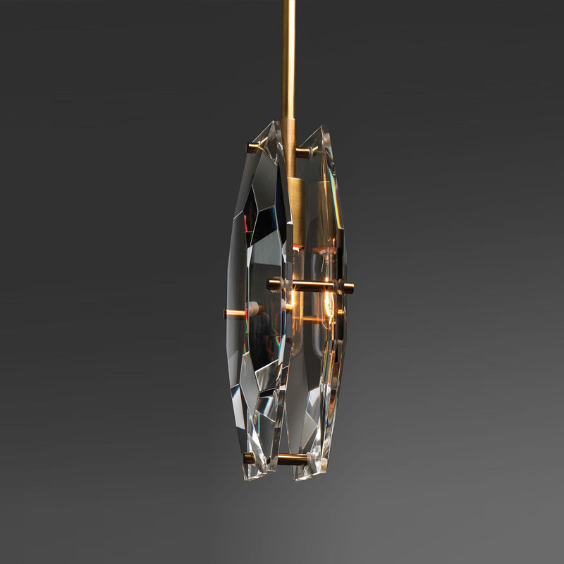 Large Diamond-Shaped Crystal Lamp