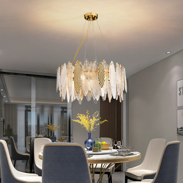 Luxury Steel Glass Chandelier
