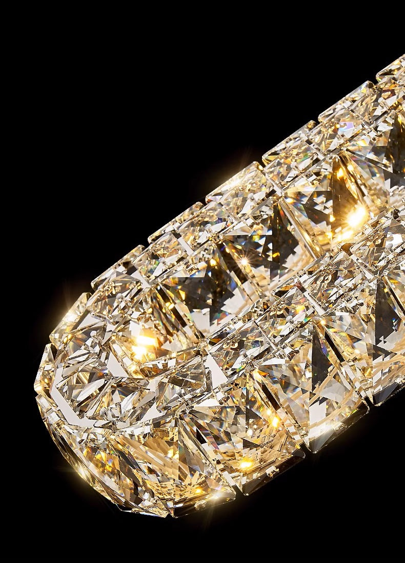 Oval Crystal Long Pendant Light