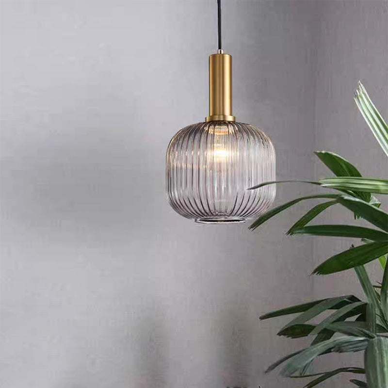 Colorful Striped Glass Pendant Light