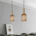 Colorful Striped Glass Pendant Light