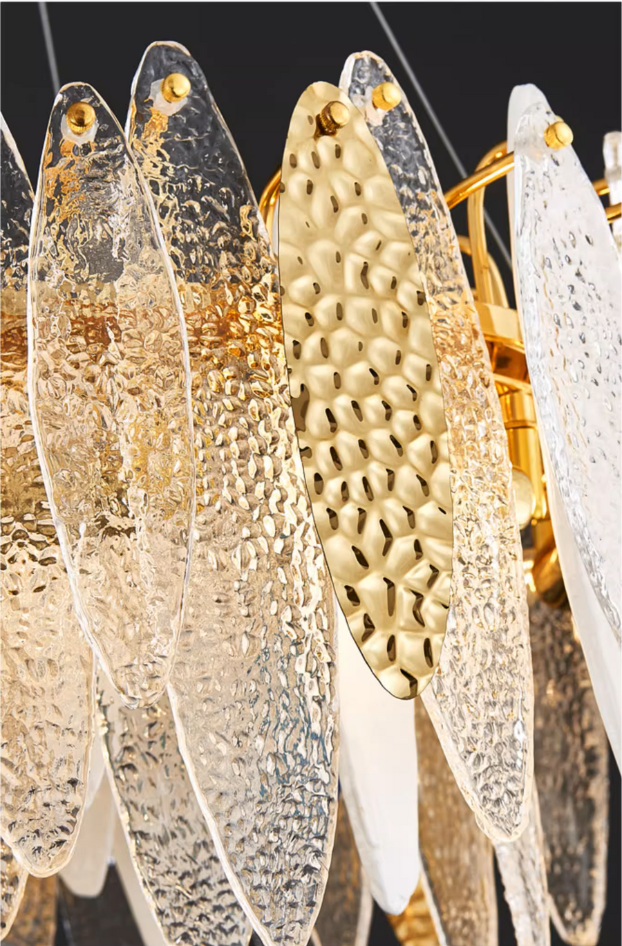 Luxury Steel Glass Chandelier