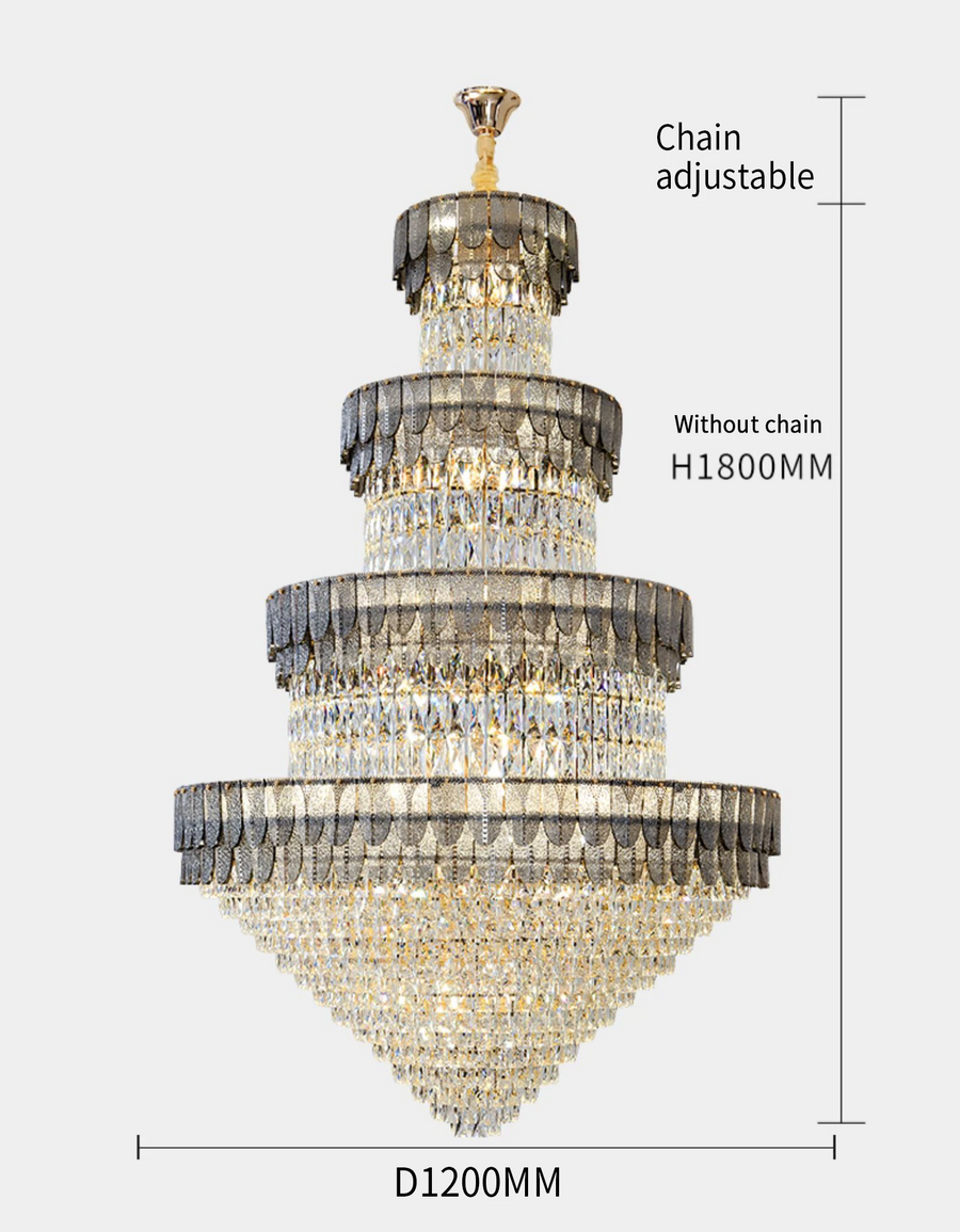 Duplex Smoke gray Chandelier