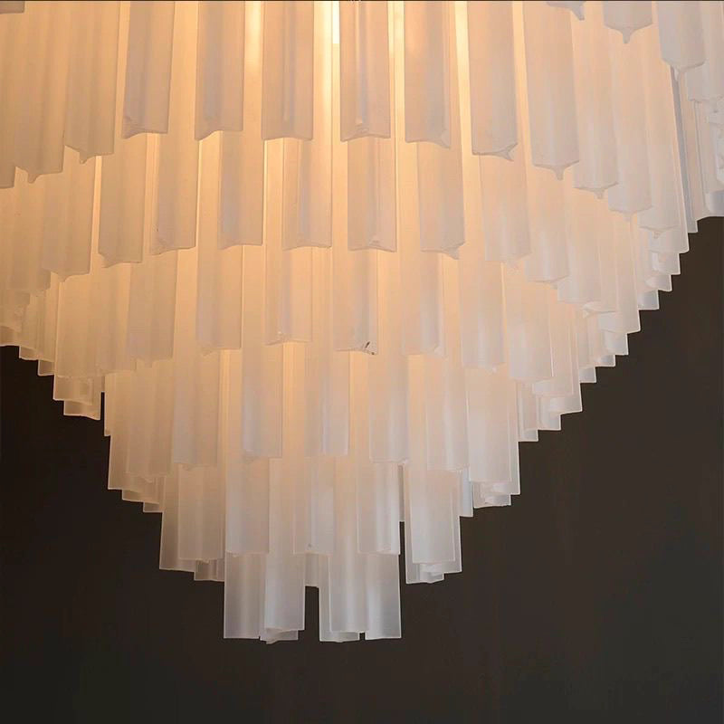 Chrome Triangular Rod Chandelier
