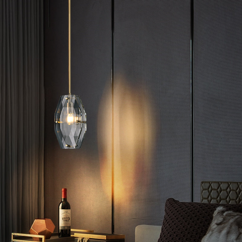 Large Diamond-Shaped Crystal Lamp