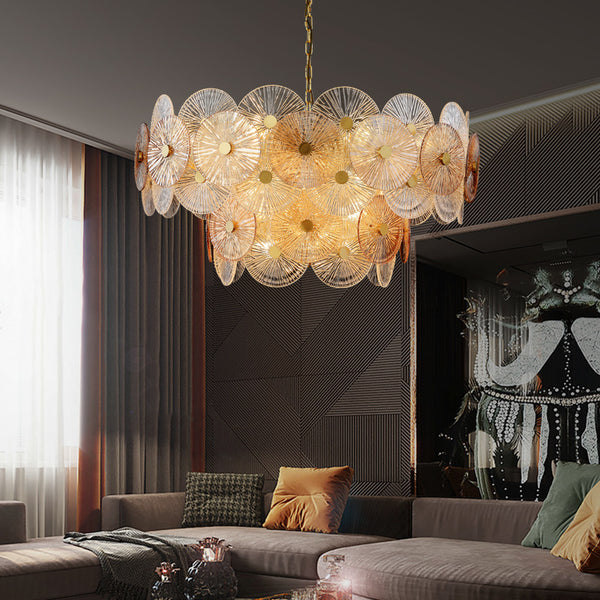 Amber Round Glass Chandelier