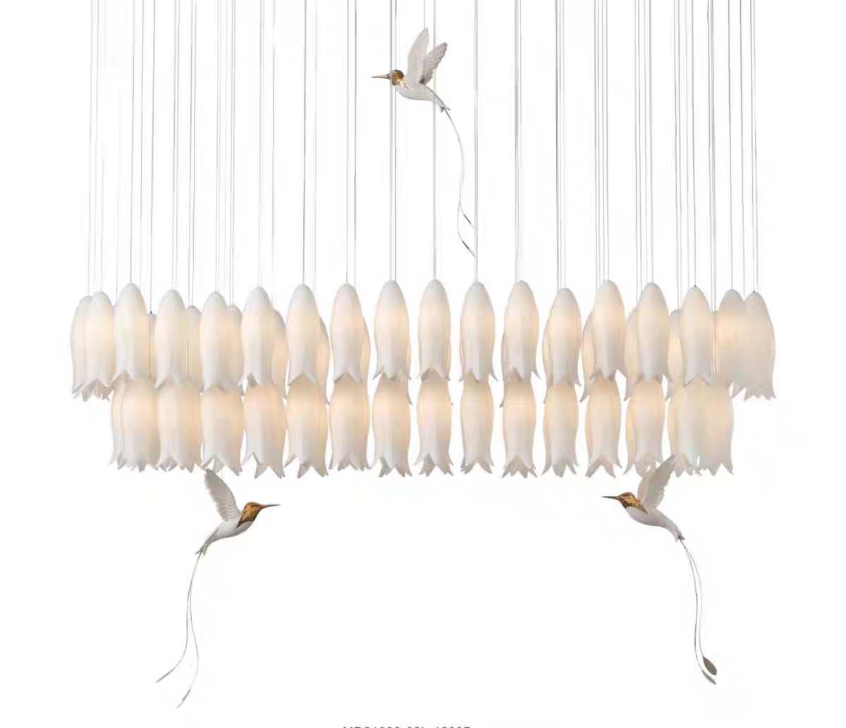 Ceramic Bird/Tulip Pendant Light