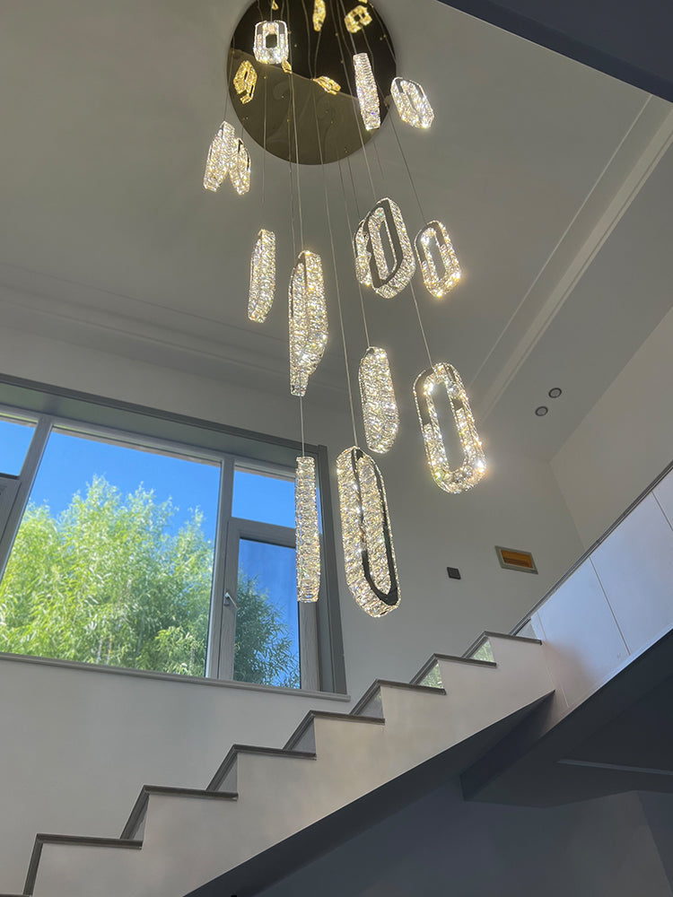 Oval Crystal Long Pendant Light