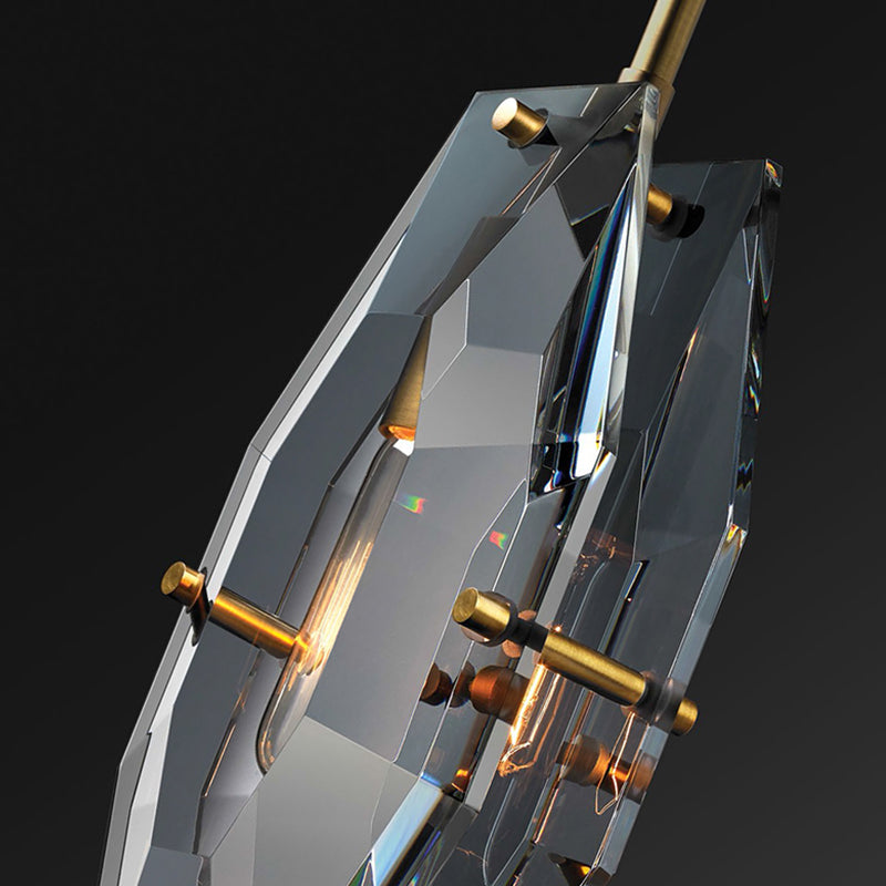 Large Diamond-Shaped Crystal Lamp