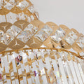 Lámpara de araña de cristal moderna para escalera, lámpara colgante de villa larga, lámpara grande para decoración del hogar, lámpara LED de cristal de acero inoxidable dorado