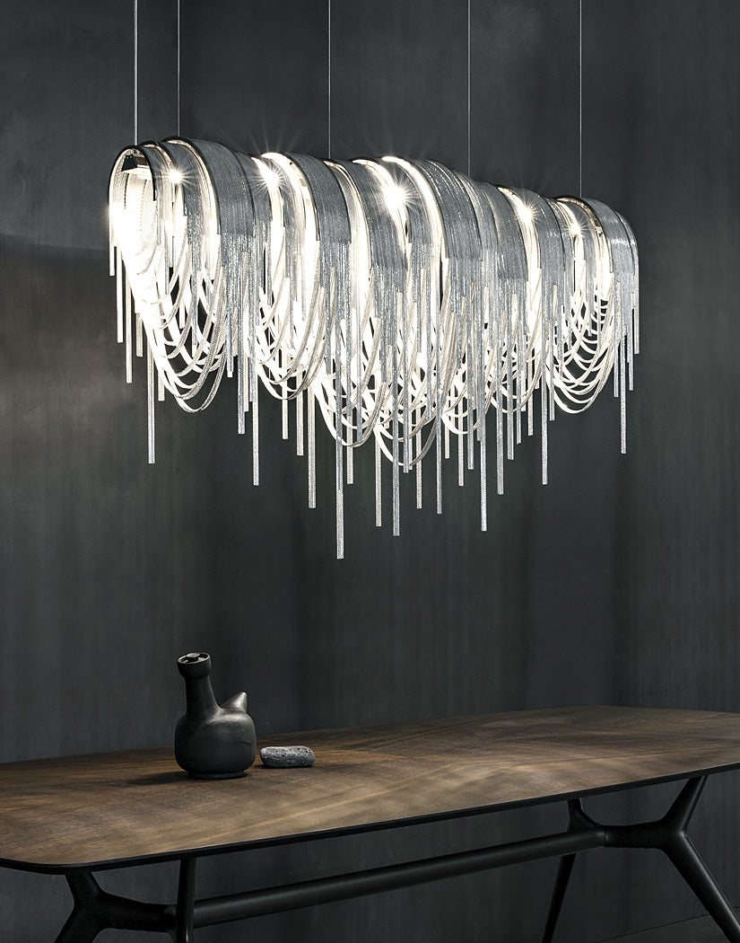 Flower Aluminum Chain Chandelier