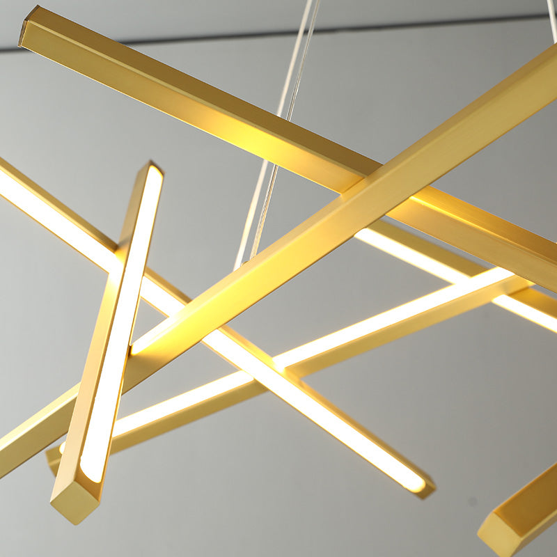 Modern Black Art Linear Chandelier