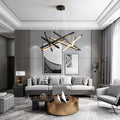 Modern Black Art Linear Chandelier