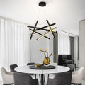 Modern Black Art Linear Chandelier