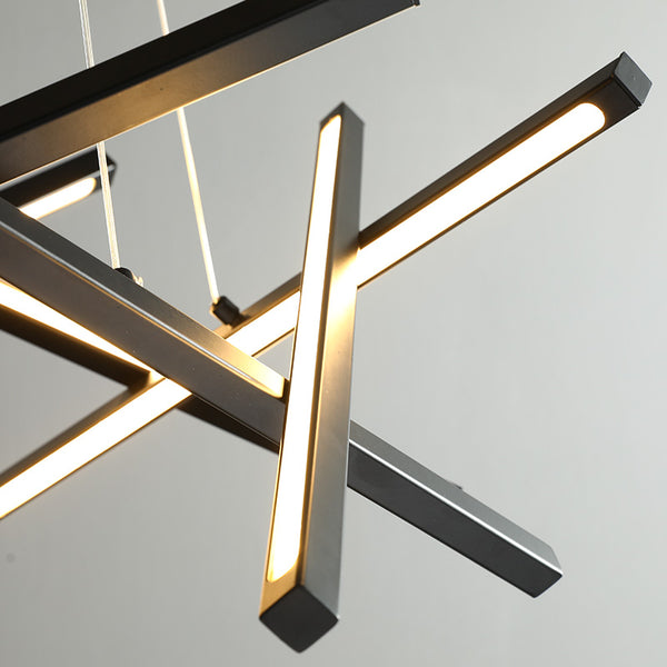Modern Black Art Linear Chandelier