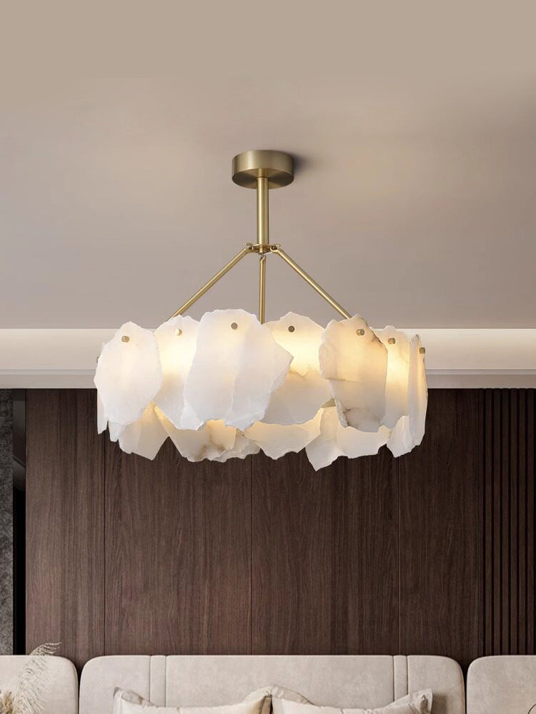 Natural Alabaster Ring Chandelier