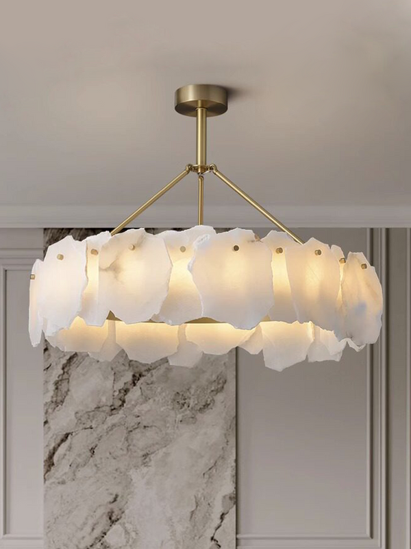 Natural Alabaster Ring Chandelier