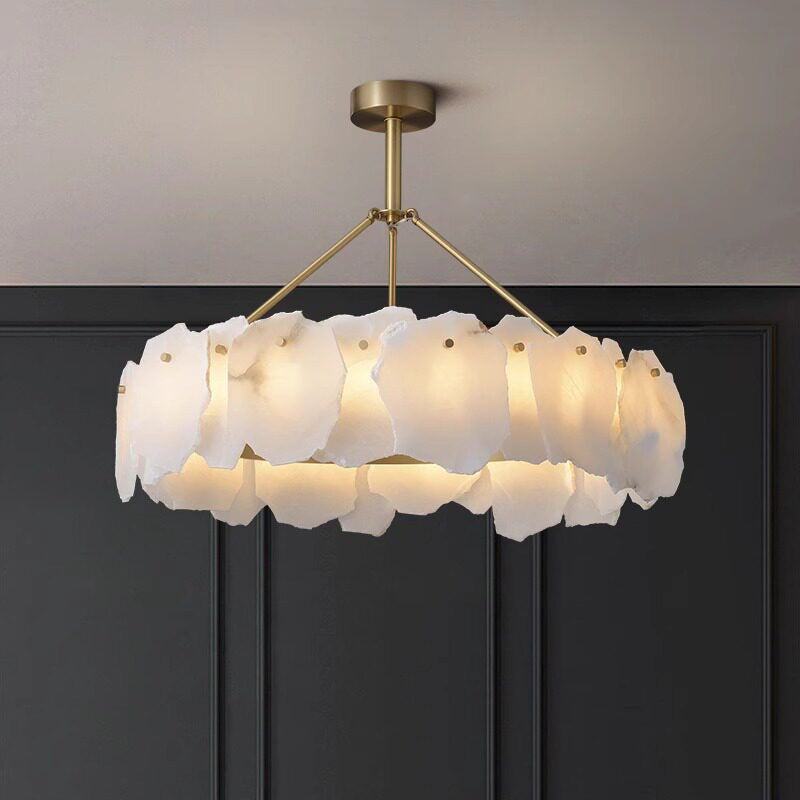 Natural Alabaster Ring Chandelier