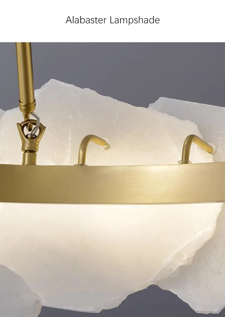 Natural Alabaster Ring Chandelier