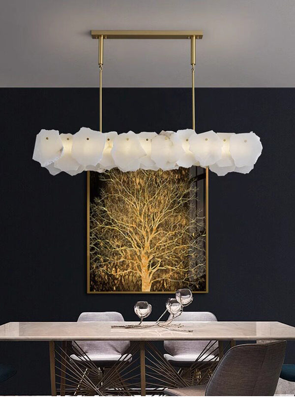 Natural Alabaster Ring Chandelier