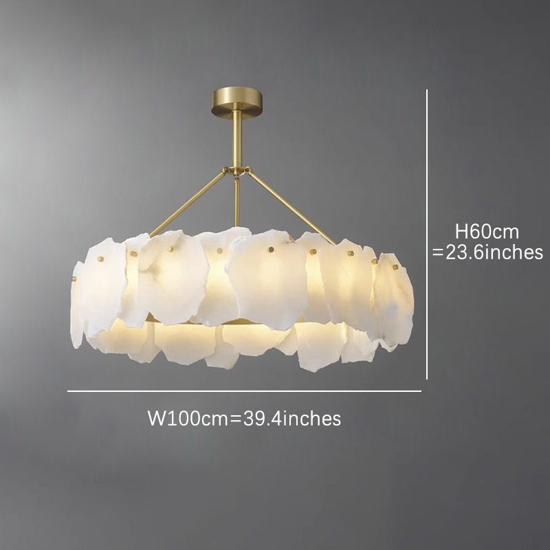 Natural Alabaster Ring Chandelier