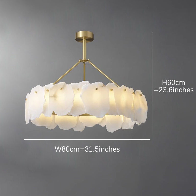 Natural Alabaster Ring Chandelier