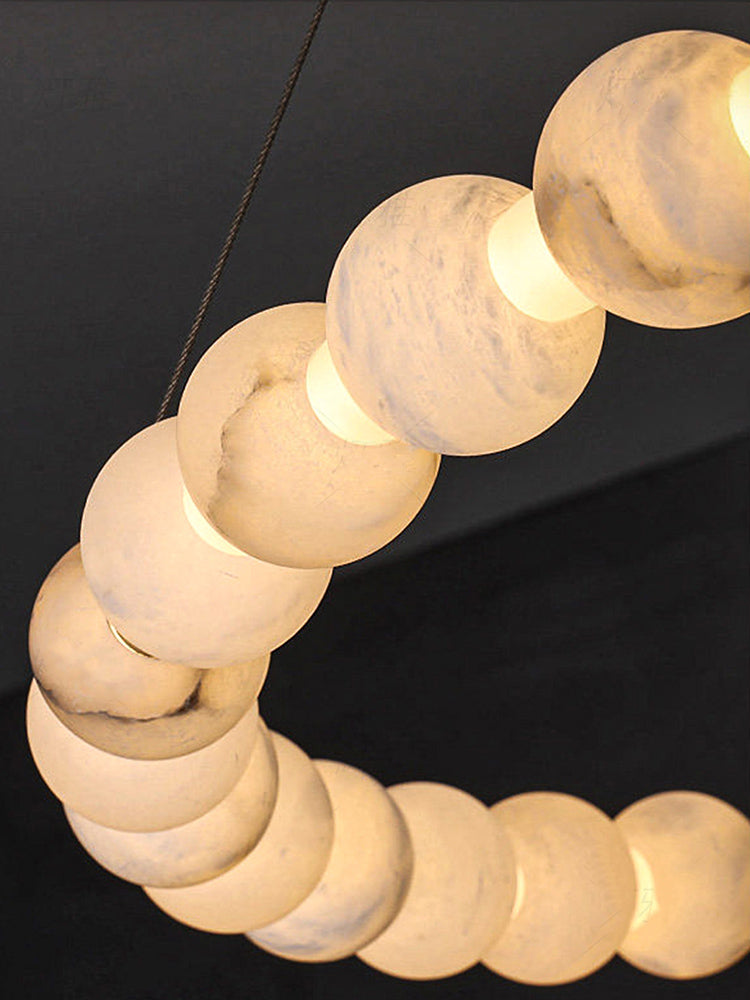 Alabaster Ball Ring Pendant Light