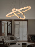Alabaster Ball Ring Pendant Light
