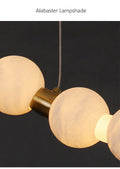 Alabaster Ball Ring Pendant Light
