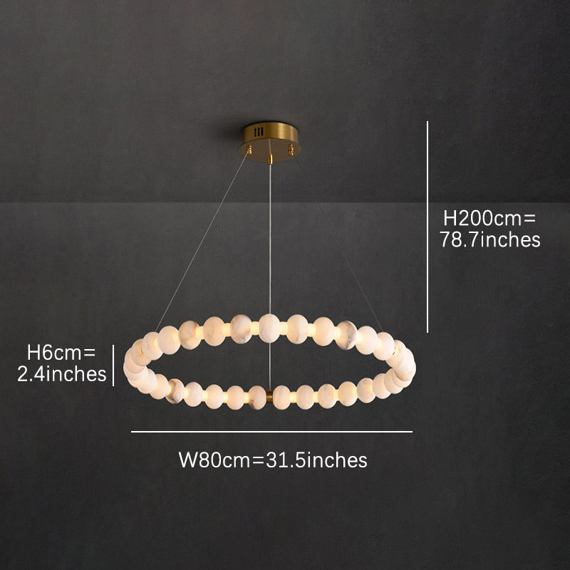 Alabaster Ball Ring Pendant Light