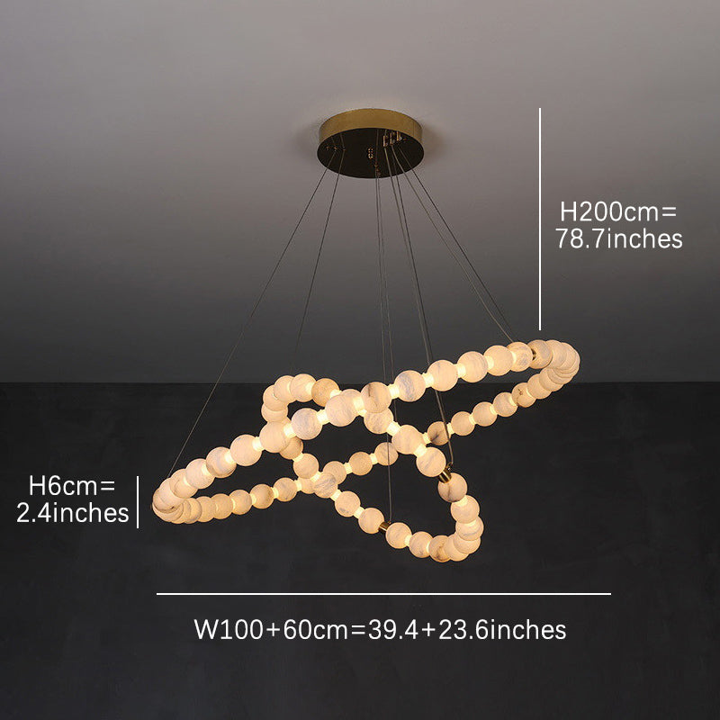 Alabaster Ball Ring Pendant Light