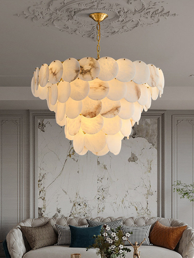 Round Marble Chandelier