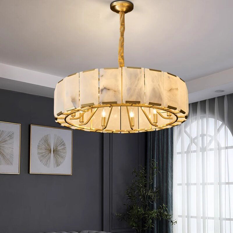 Brass Classic Alabaster Chandelier