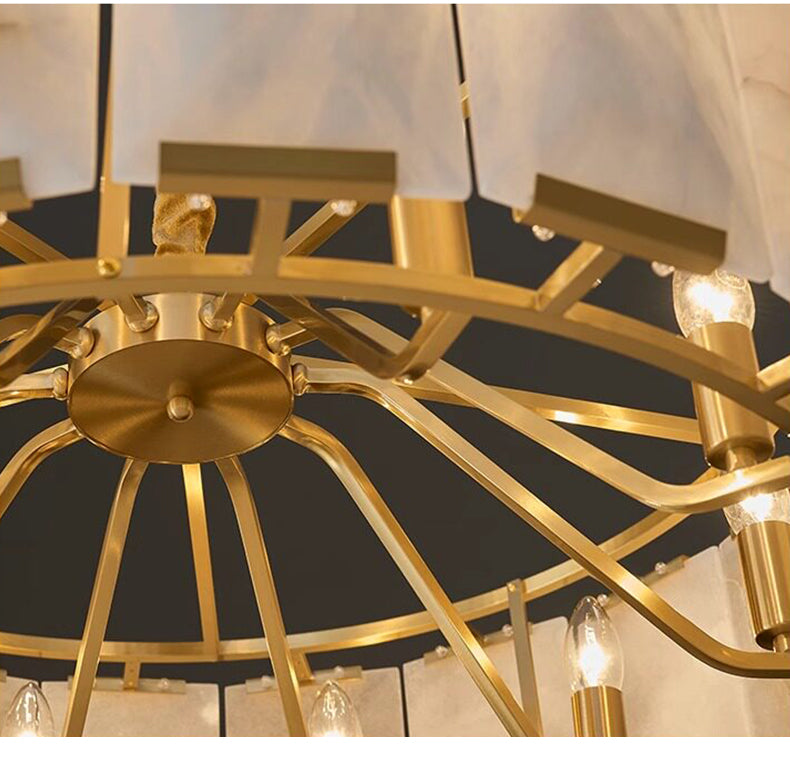 Brass Classic Alabaster Chandelier