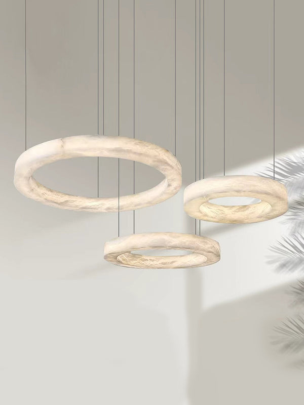 Luxury Ring Alabaster Pendant Chandelier