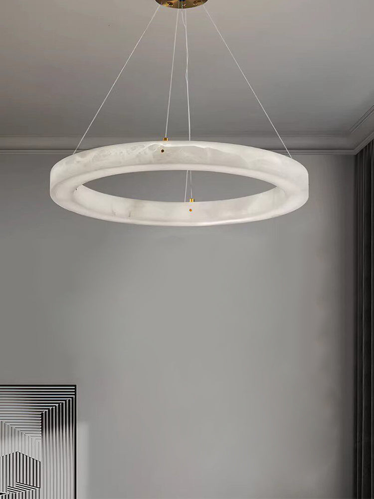 Luxury Ring Alabaster Pendant Chandelier