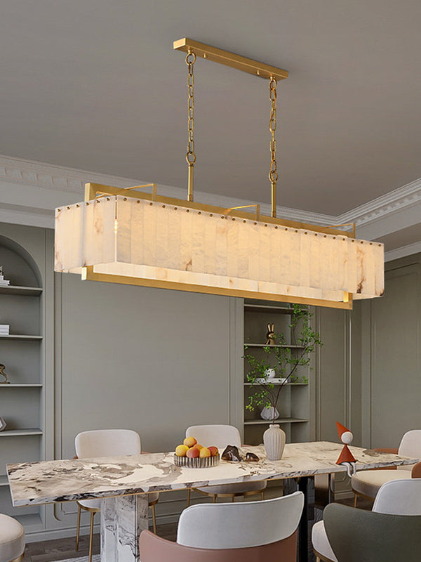 Modern Round Alabaster Chandelier