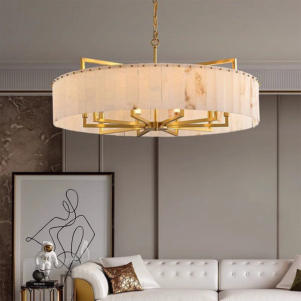 Modern Round Alabaster Chandelier