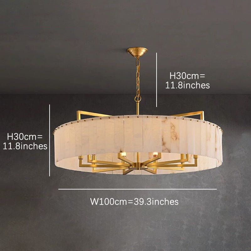 Modern Round Alabaster Chandelier