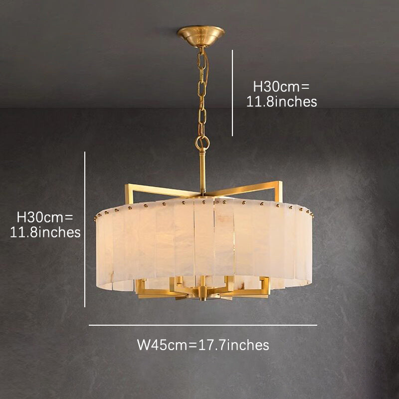 Modern Round Alabaster Chandelier