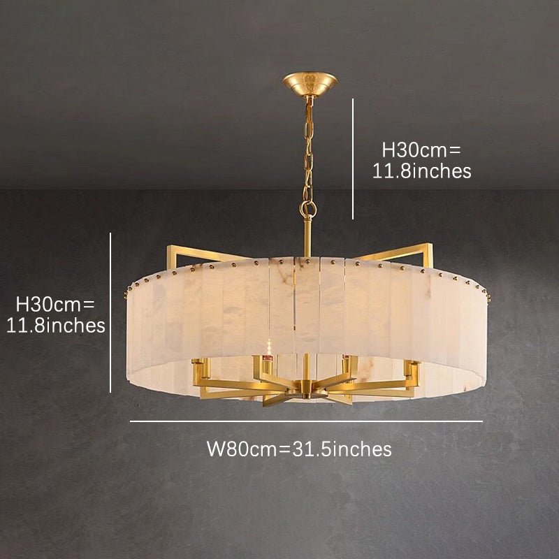 Modern Round Alabaster Chandelier