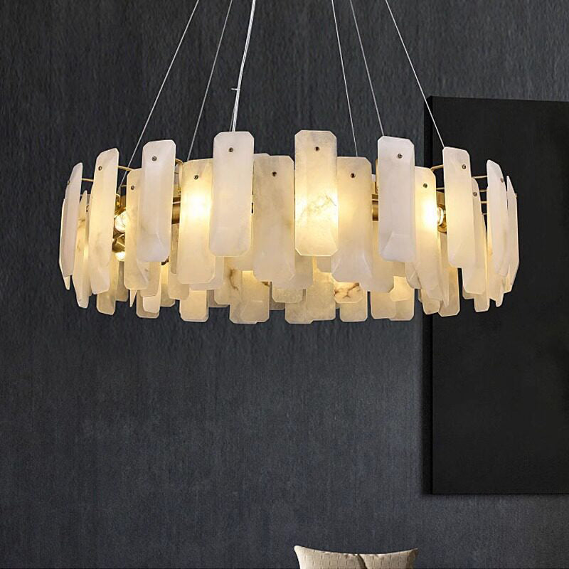 Natural Stone Round Pendant Chandelier