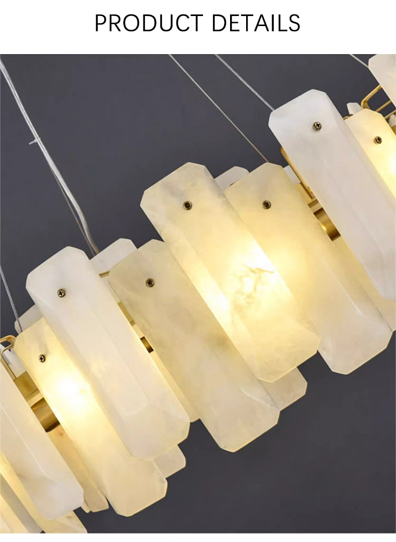 Natural Stone Round Pendant Chandelier